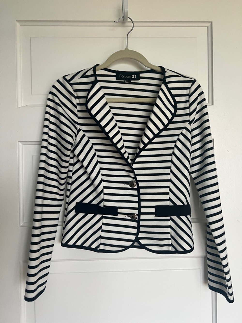 Forever 21 Black and White Striped Blazer